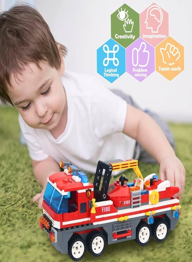 Brighterbee City Fire Engine Construction Toy with Fire Rescue Boat, Fire Brigade Toy with 3 Firefighters, Educational Toy, Creative Gift for Boys and Girls from 6 Years, 354 Pieces - Image 5